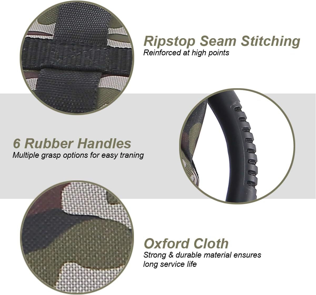 Workout Sandbag for Fitness 10 to 60 Lbs, Adjustable Military Sandbags, Training Weight Bags, Full Body Exercise Equipment with Filler Bag (Camouflage)